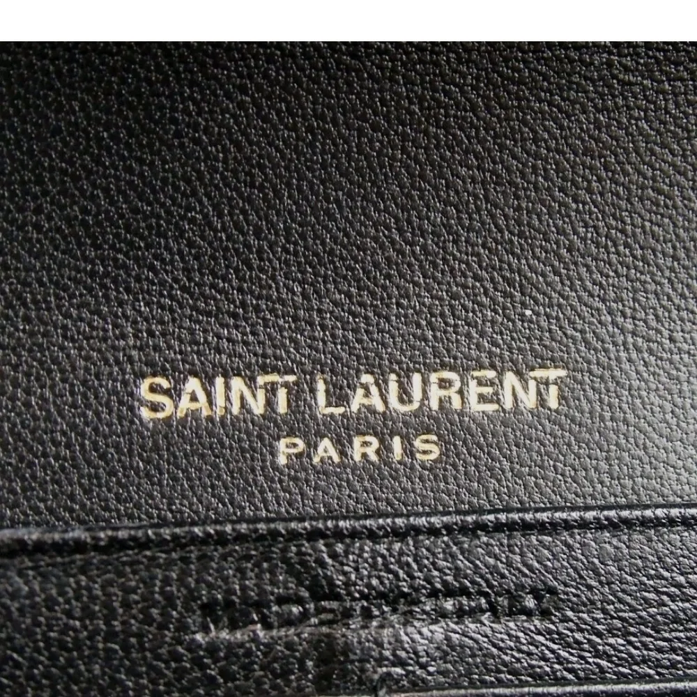 Authentic Yves Saint Laurent YSL logo V stitch wallet/ Clucth leather - Picture 13 of 14